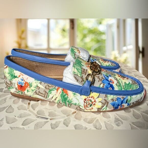 RALPH LAUREN Averi II floral Monogram Jacquard Loafer Flat Driving Shoe NEW - Picture 3 of 14